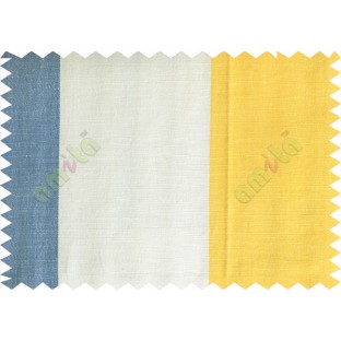 Blue white yellow stripes main cotton curtain designs
